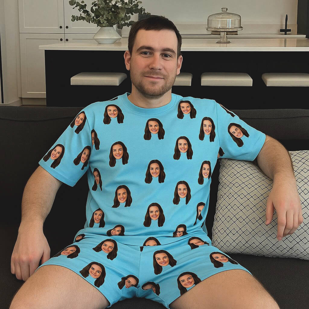 Personalised Men's Pyjamas - Your Face Shorts Set
