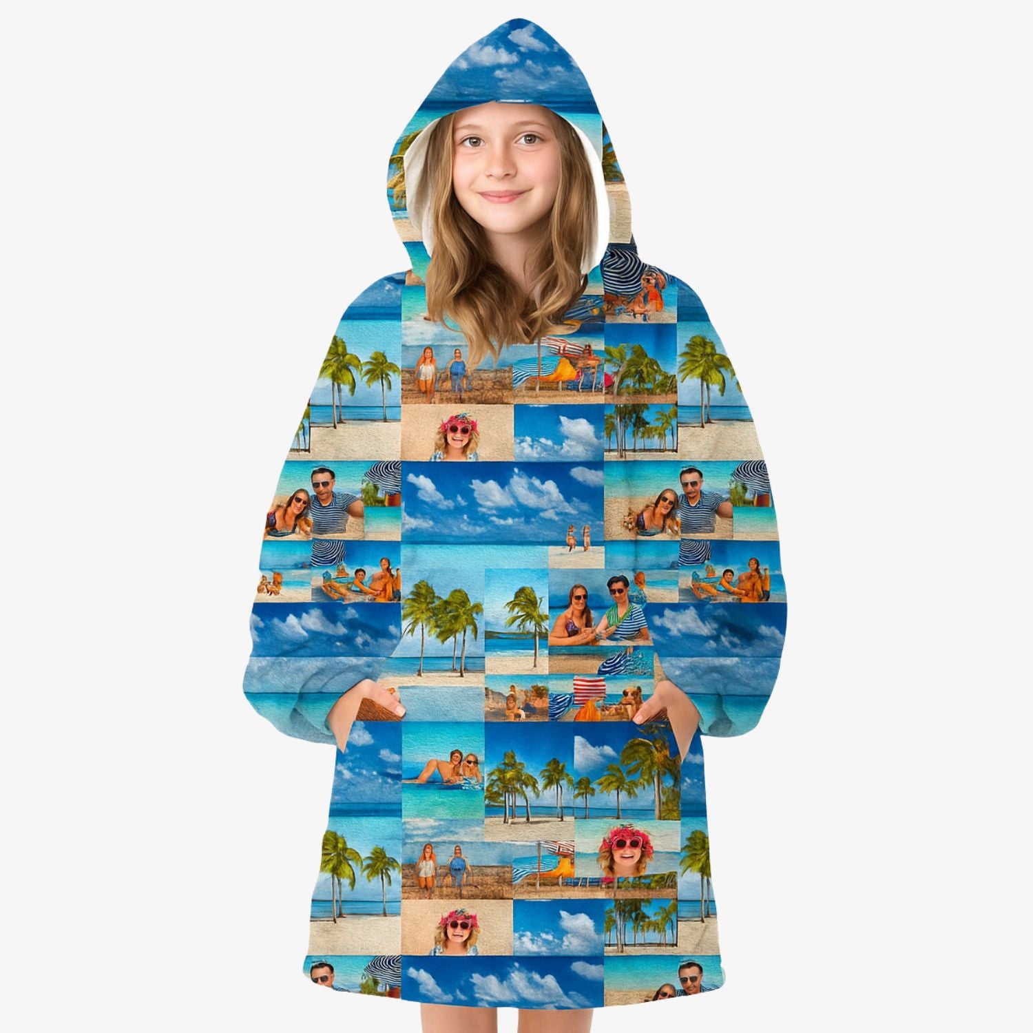 Your Photo Collage Chillzy Kids Hoodie Blanket