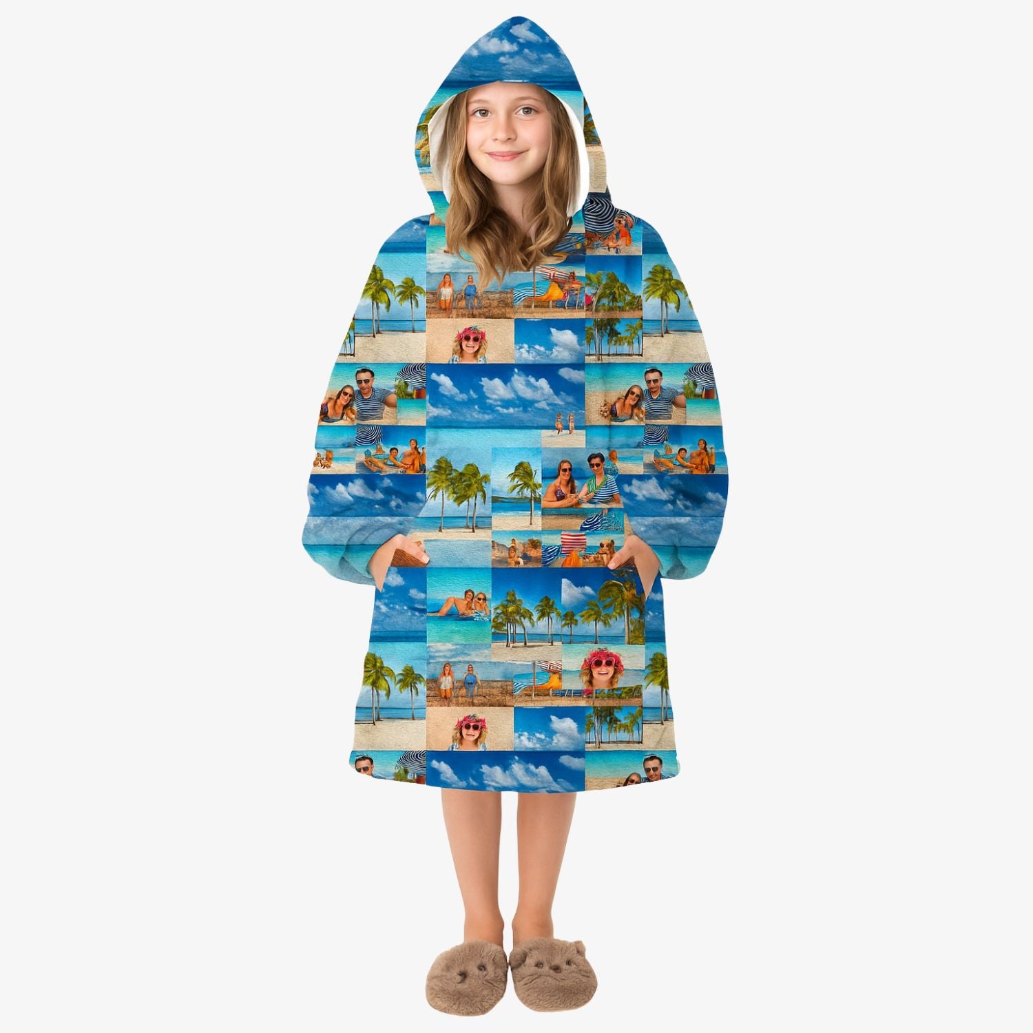 Your Photo Collage Chillzy Kids Hoodie Blanket