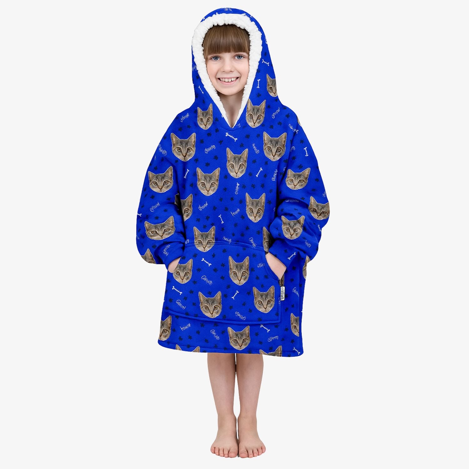 Your Cat personalised Kids Hoodie Blanket