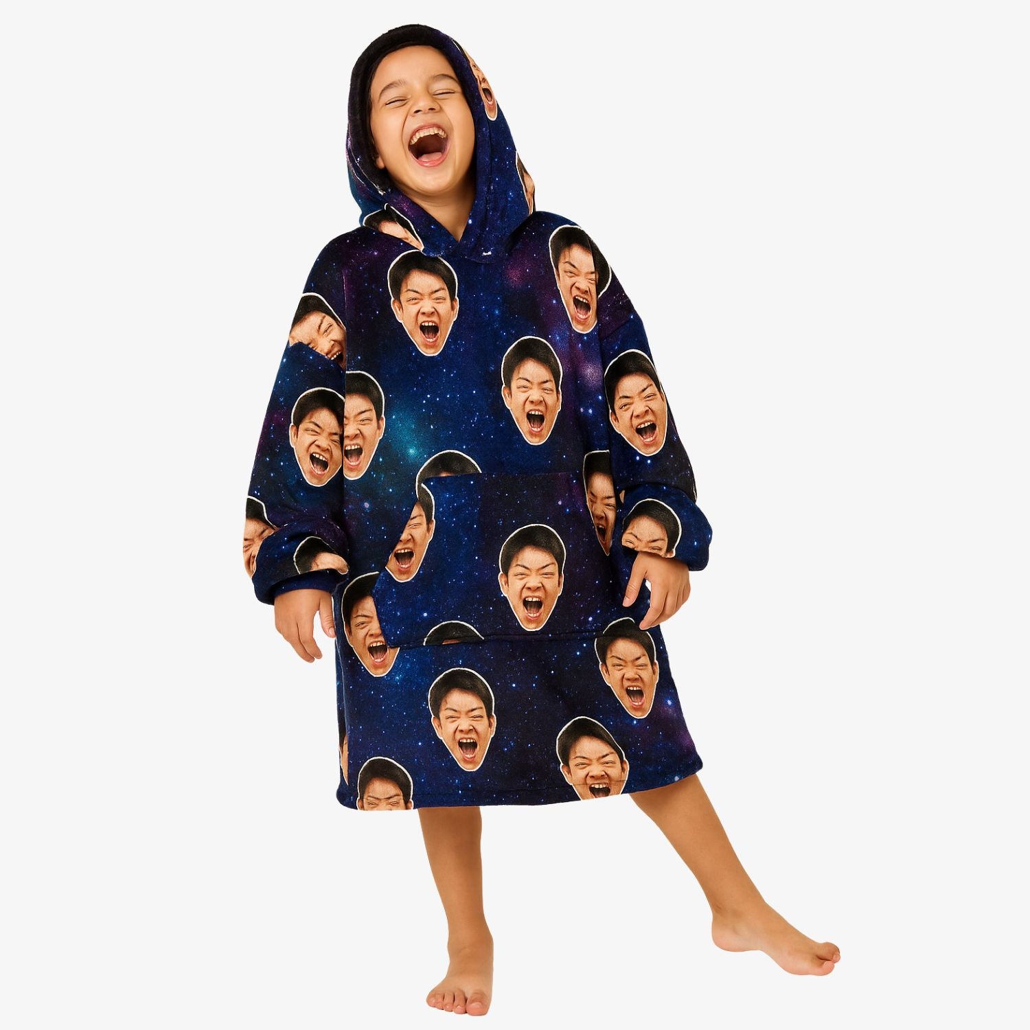 Space Galaxy Kids Hoodie Blanket