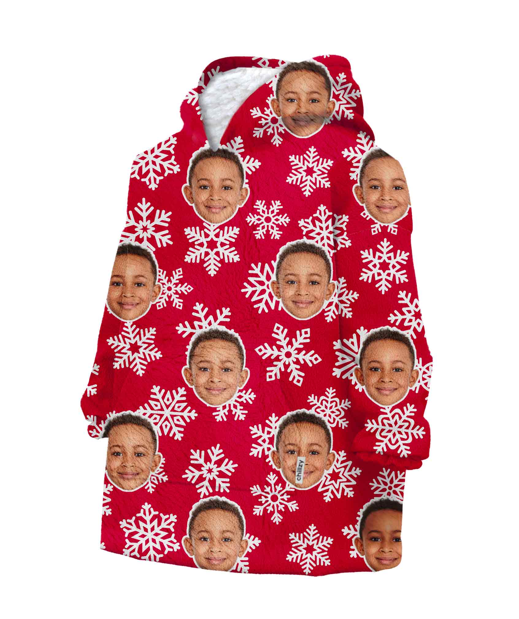 Snowflakes Chillzy Kids Hoodie Blanket
