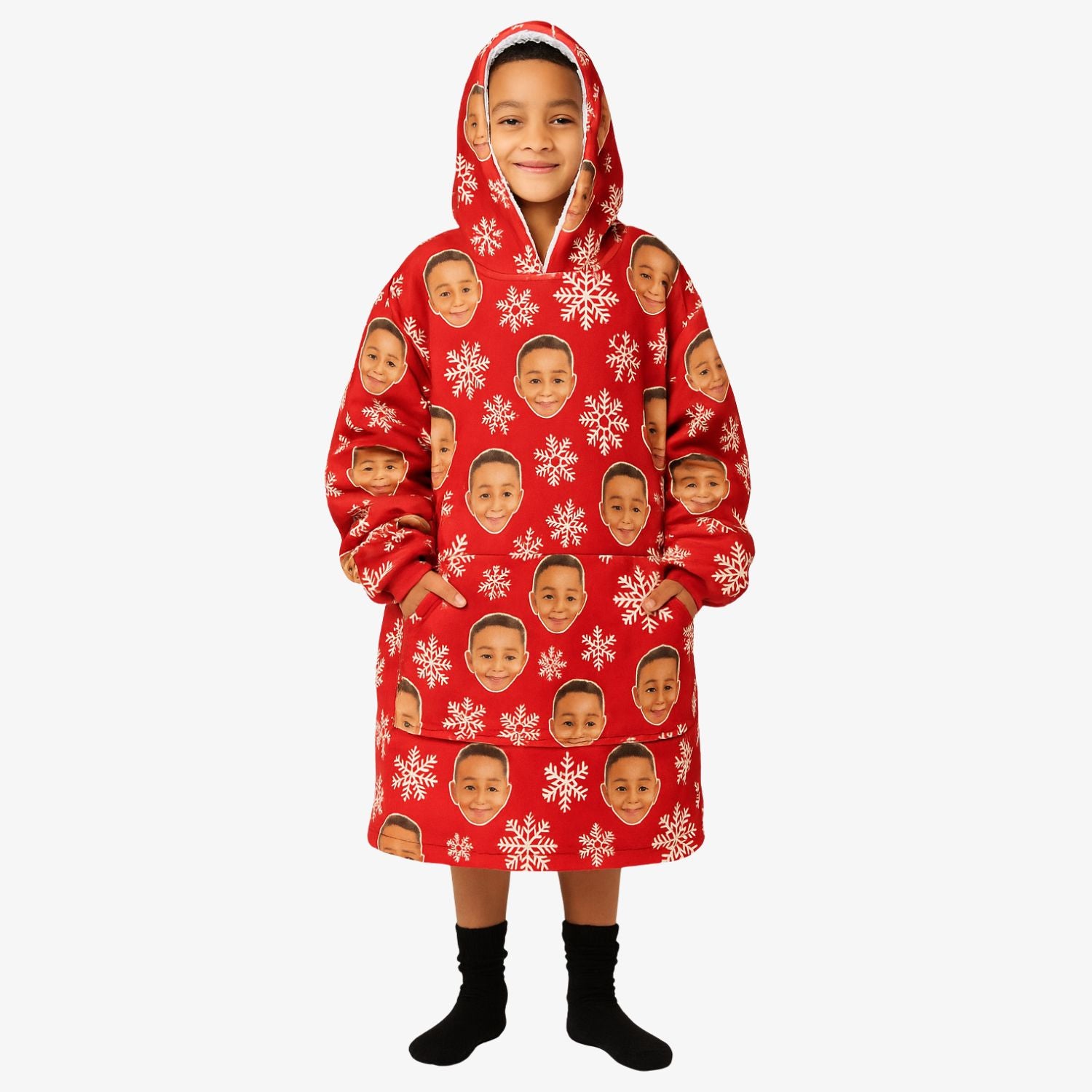 Snowflakes Chillzy Kids Hoodie Blanket