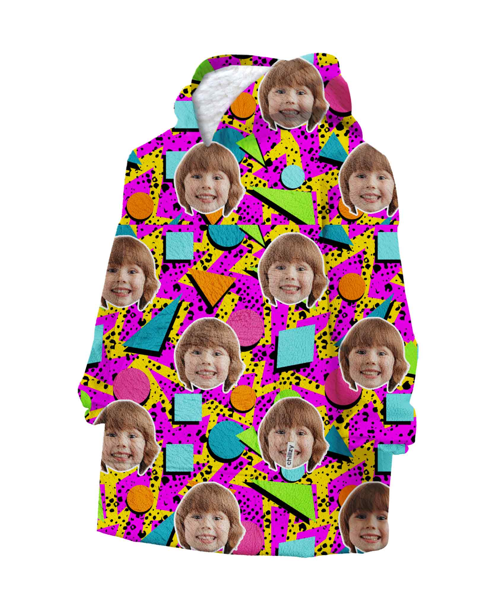 Retro Pattern Kids Hoodie Blanket