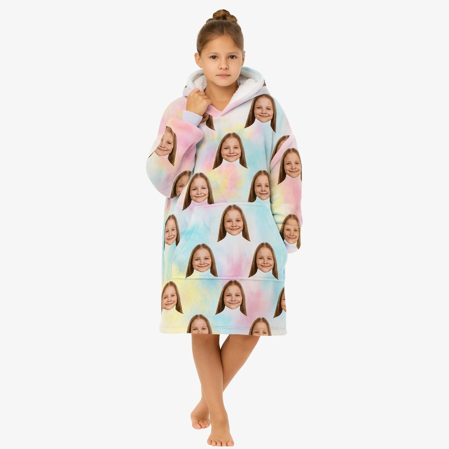 Tie Dye Kids Hoodie Blanket
