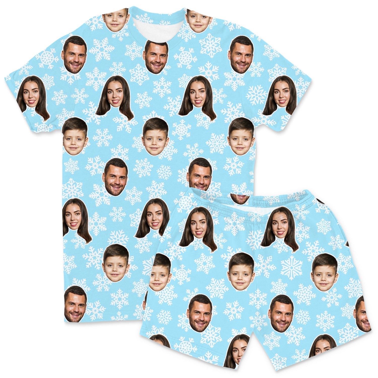 Snowflakes Men's PJ Shorts Set