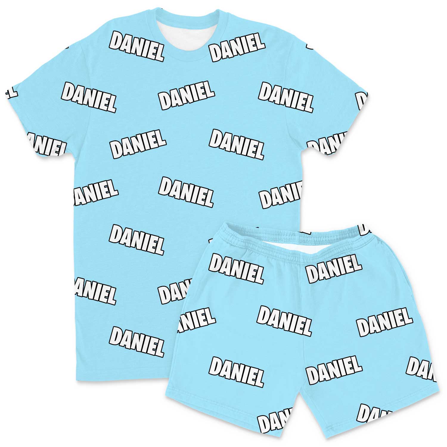 Your Name All Over Men's PJ Shorts Set