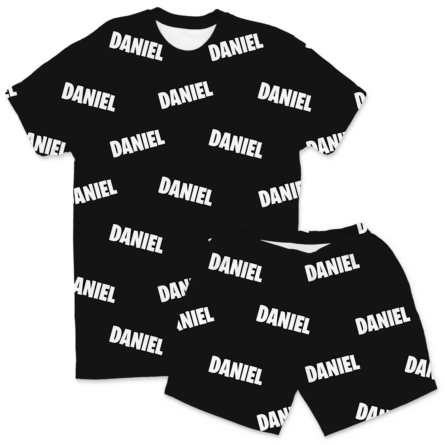 Your Name All Over Men's Personalised PJs - Shorts Set