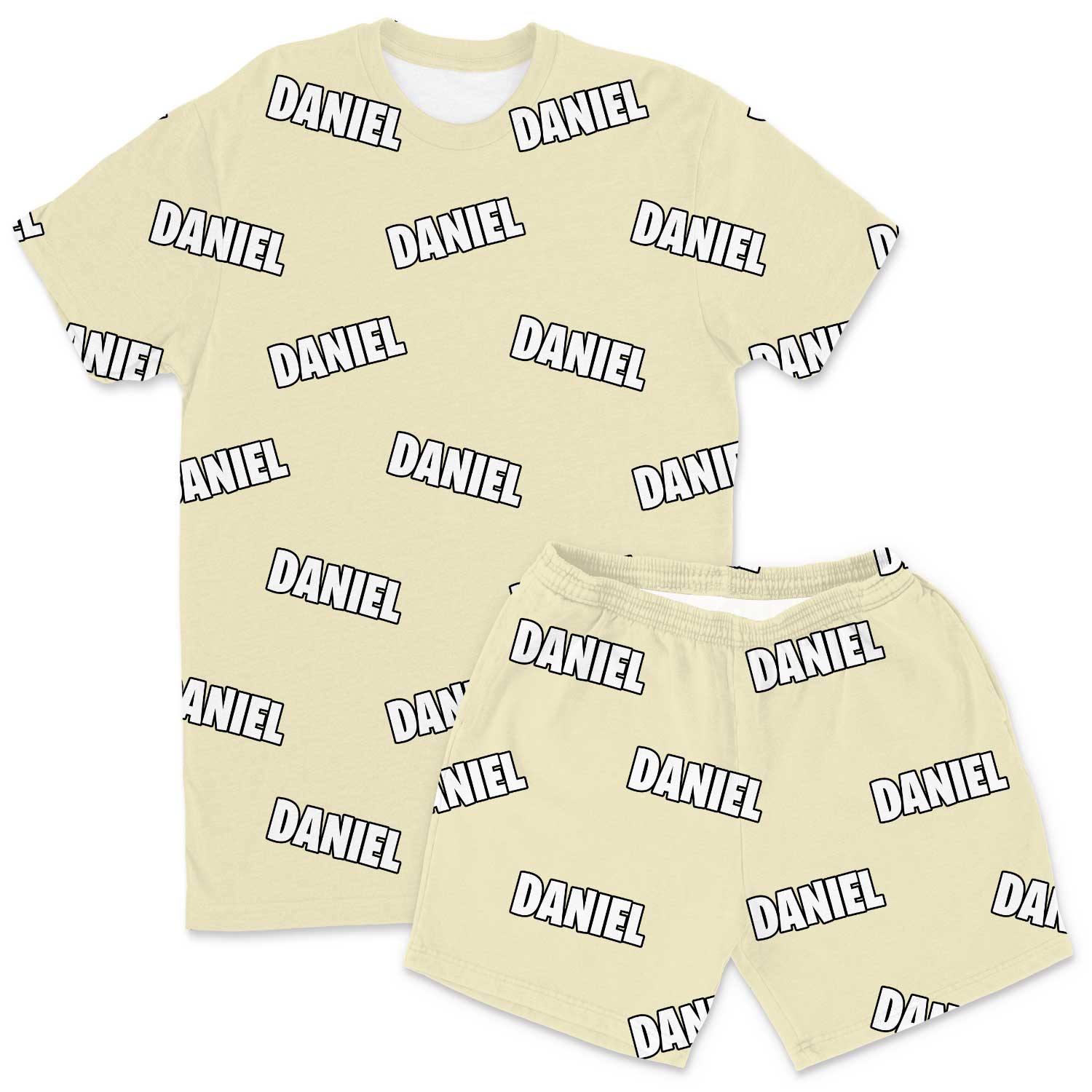 Your Name All Over Men's Personalised PJs - Shorts Set