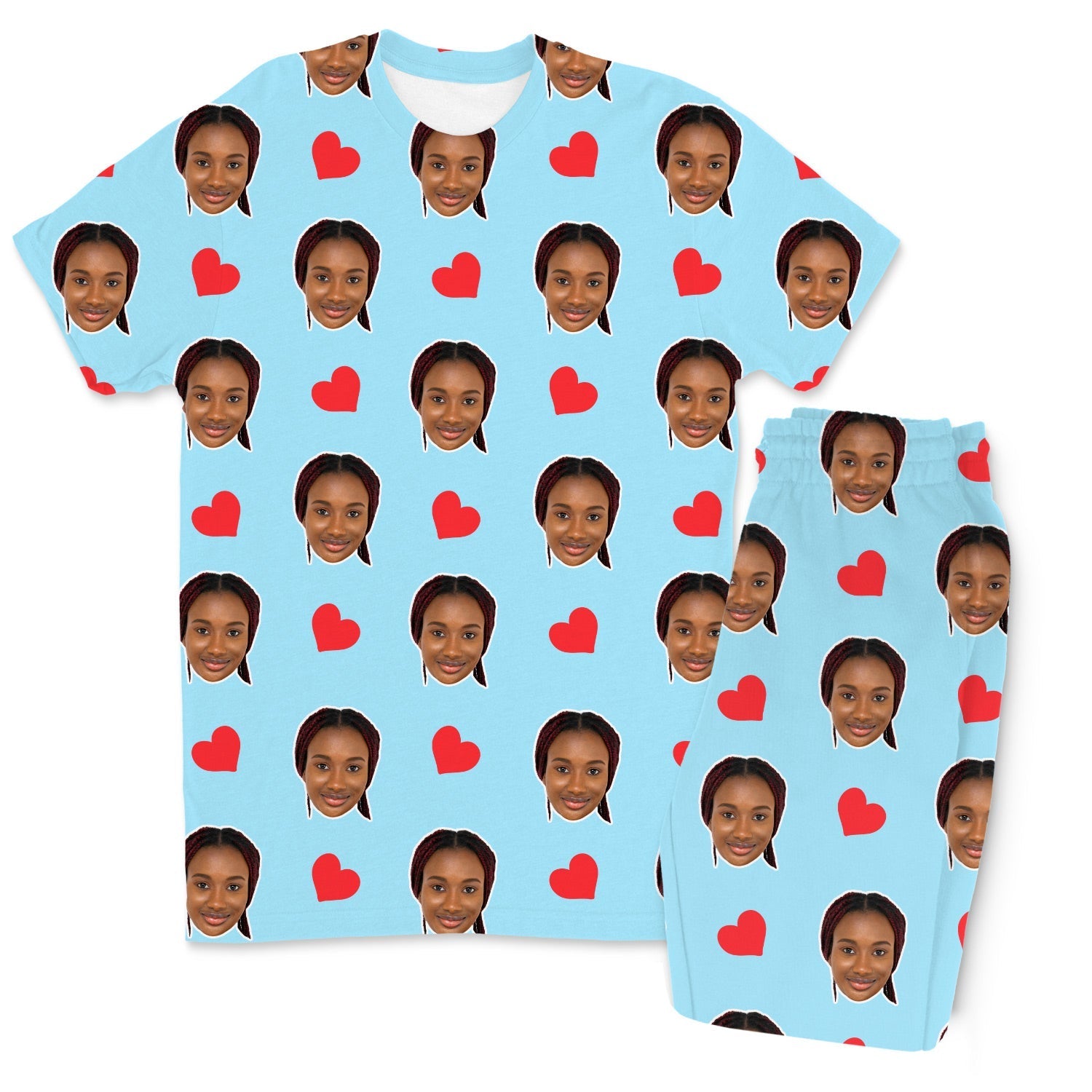 Men's Love Hearts Personalised Pyjamas - Trouser Set