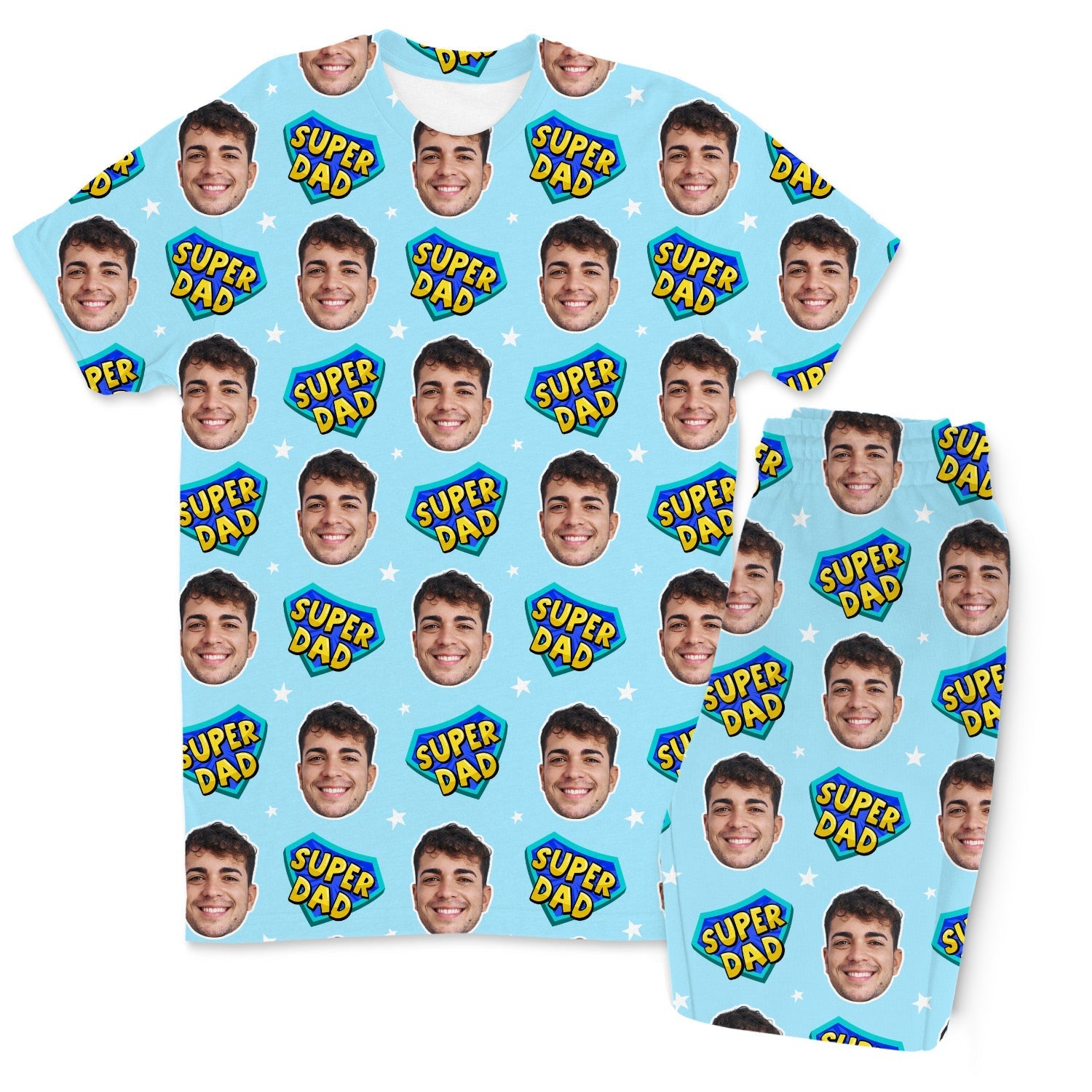 Men's Super Dad Personalised Pyjamas - Trouser Set