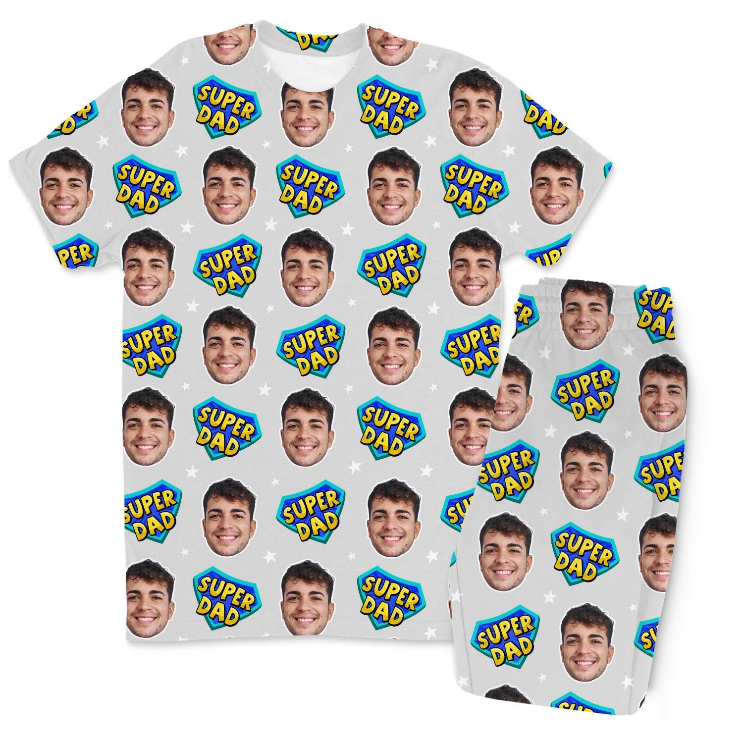 Men's Super Dad Personalised Pyjamas - Trouser Set