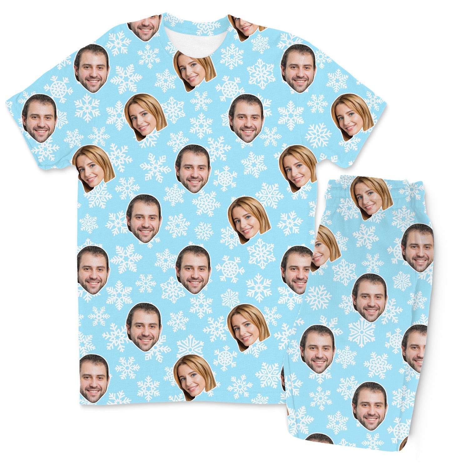 Snowflakes Custom Men's PJ Trousers Set