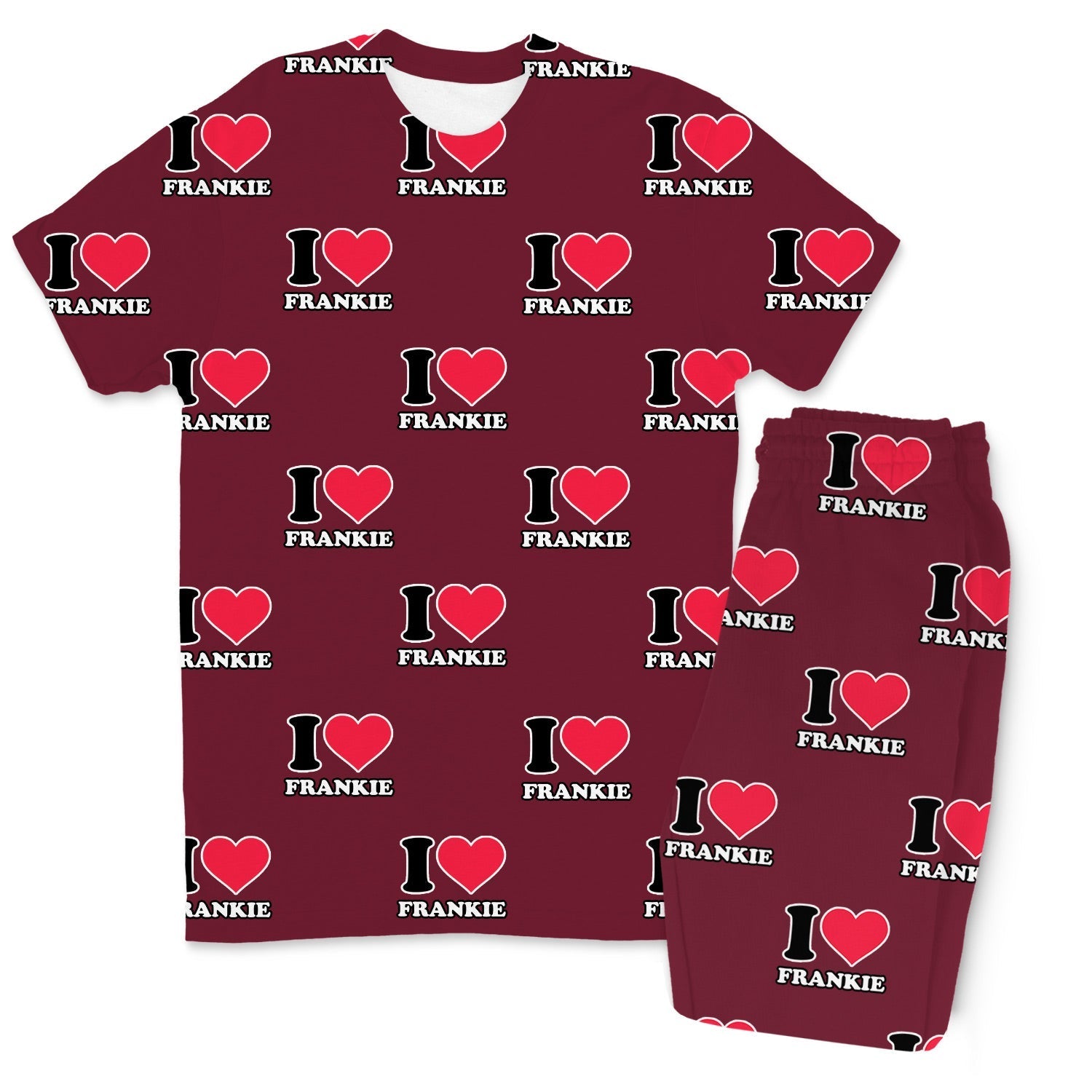 Men's I Heart Name Personalised PJs - Trousers Set