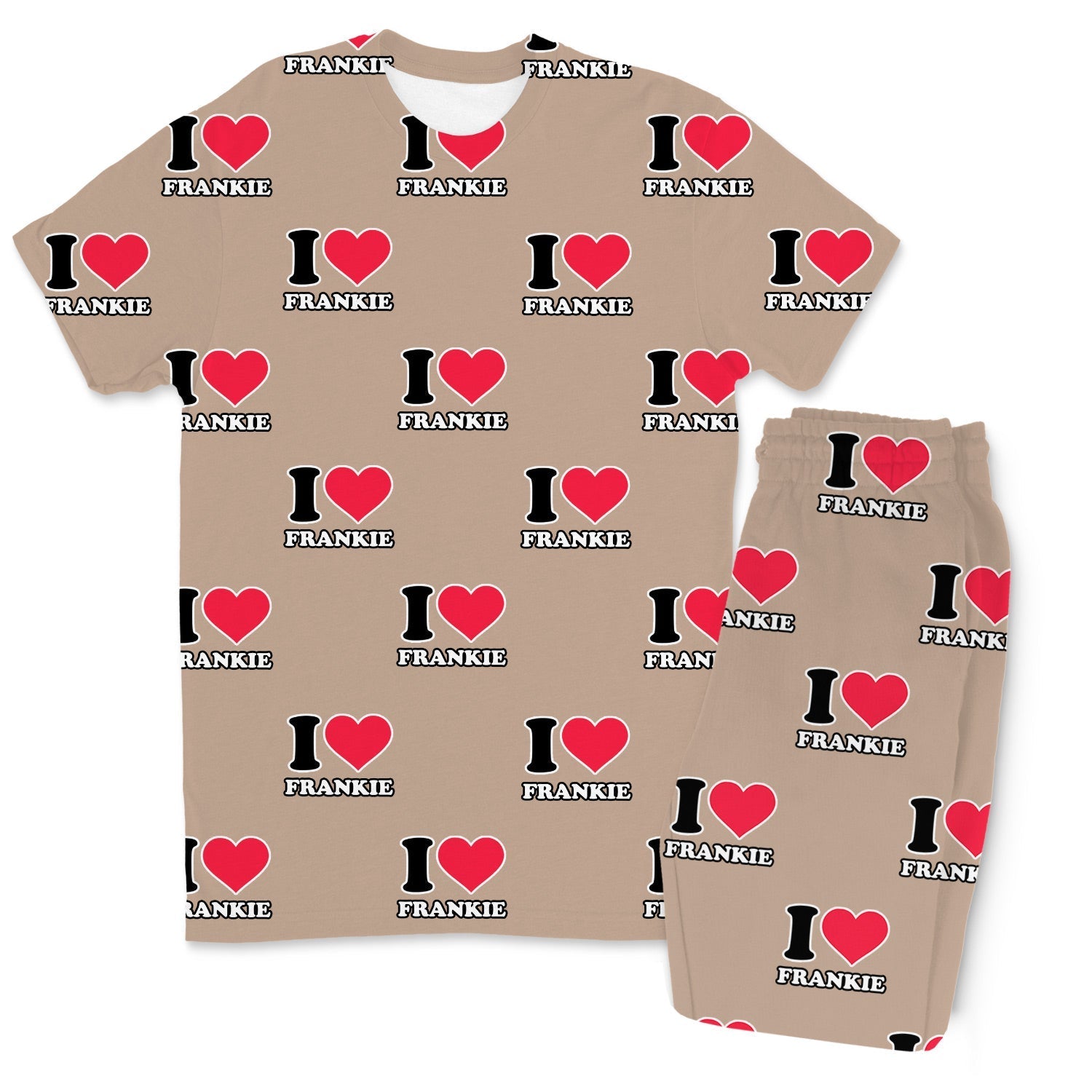 Men's I Heart Name Personalised PJs - Trousers Set