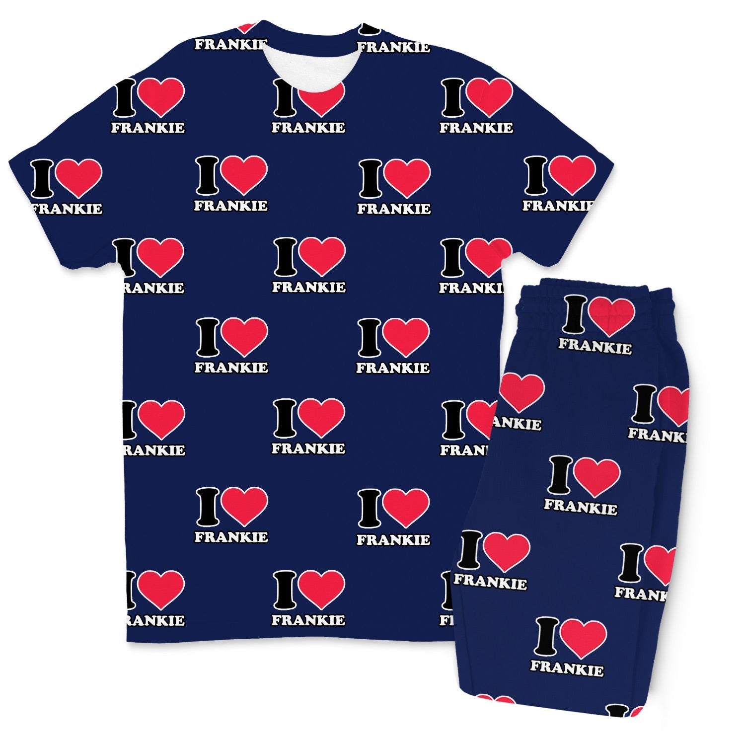 Men's I Heart Name Personalised PJs - Trousers Set