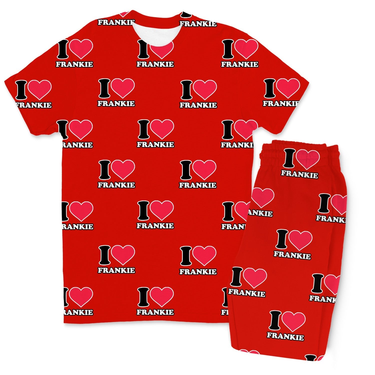 Men's I Heart Name Personalised PJs - Trousers Set