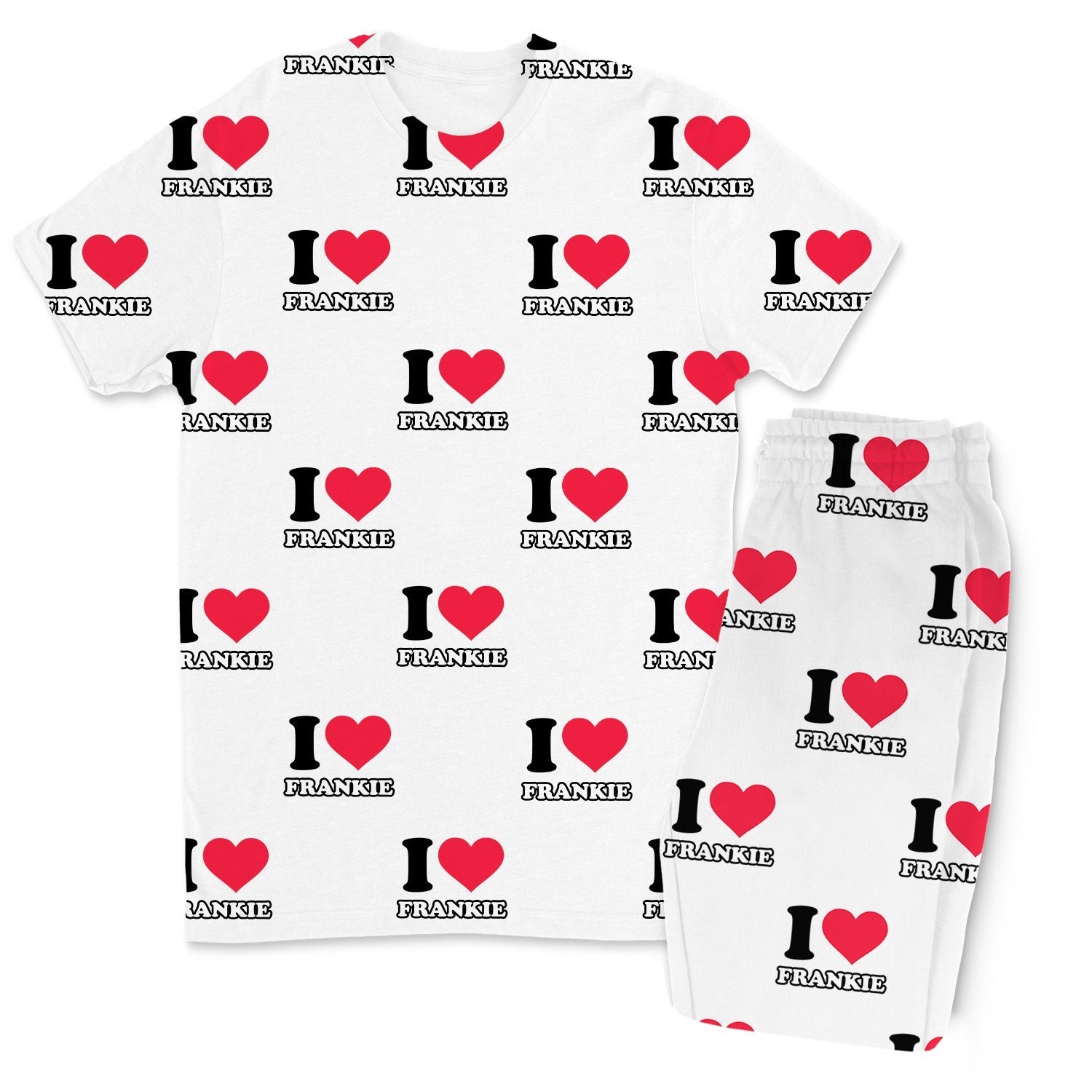 Men's I Heart Name Personalised PJs - Trousers Set