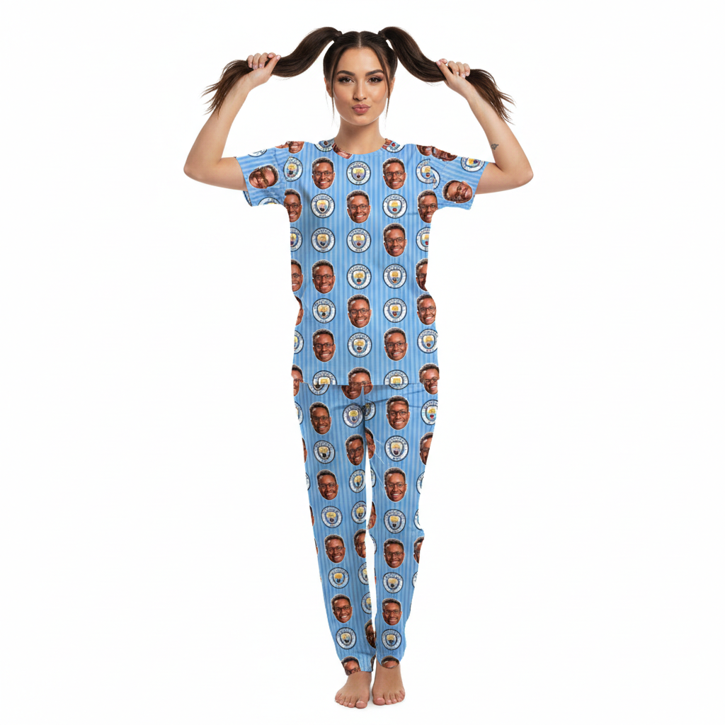 Man City Personalised Women's Pyjamas - Trouser Set