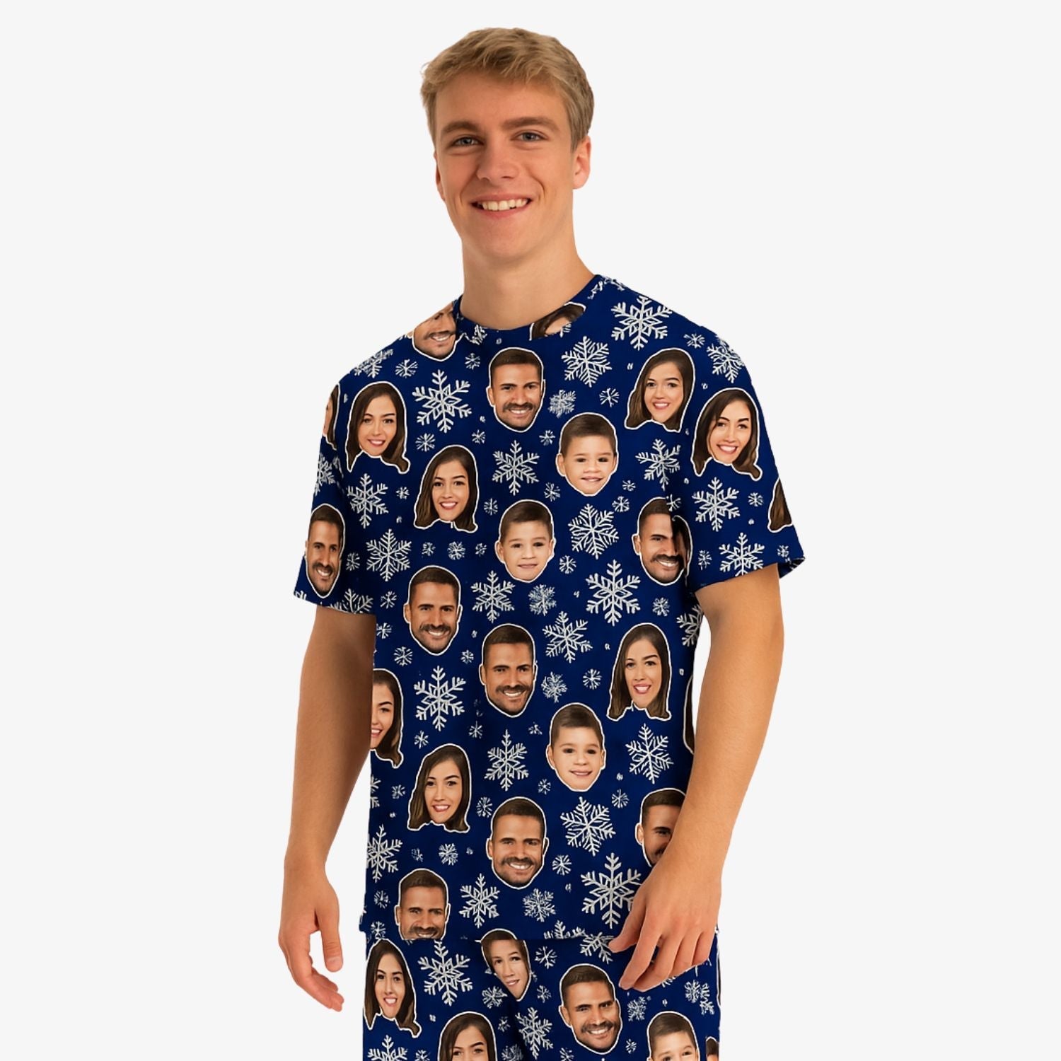 Men's Snowflake Personalised Christmas PJs