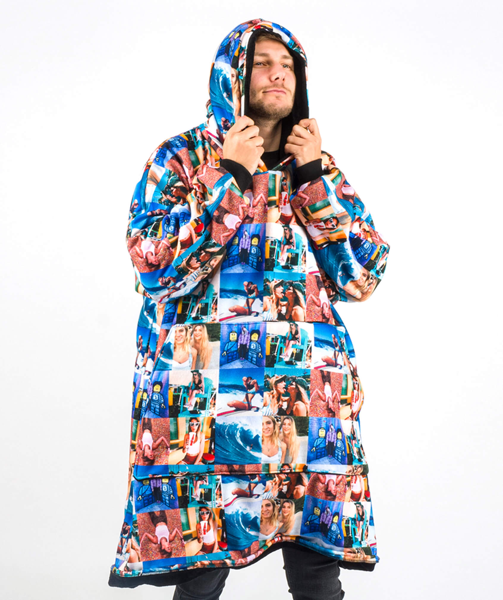 Photo Collage Chillzy Hoodie Blanket