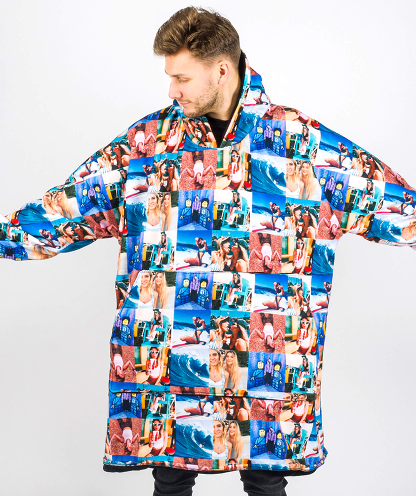 Photo Collage Chillzy Hoodie Blanket