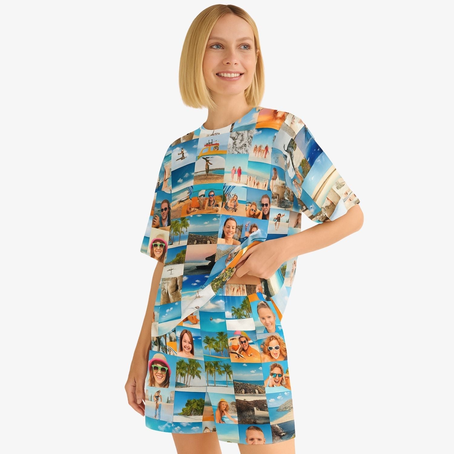 Photo Collage Custom Women's PJ Shorts Set