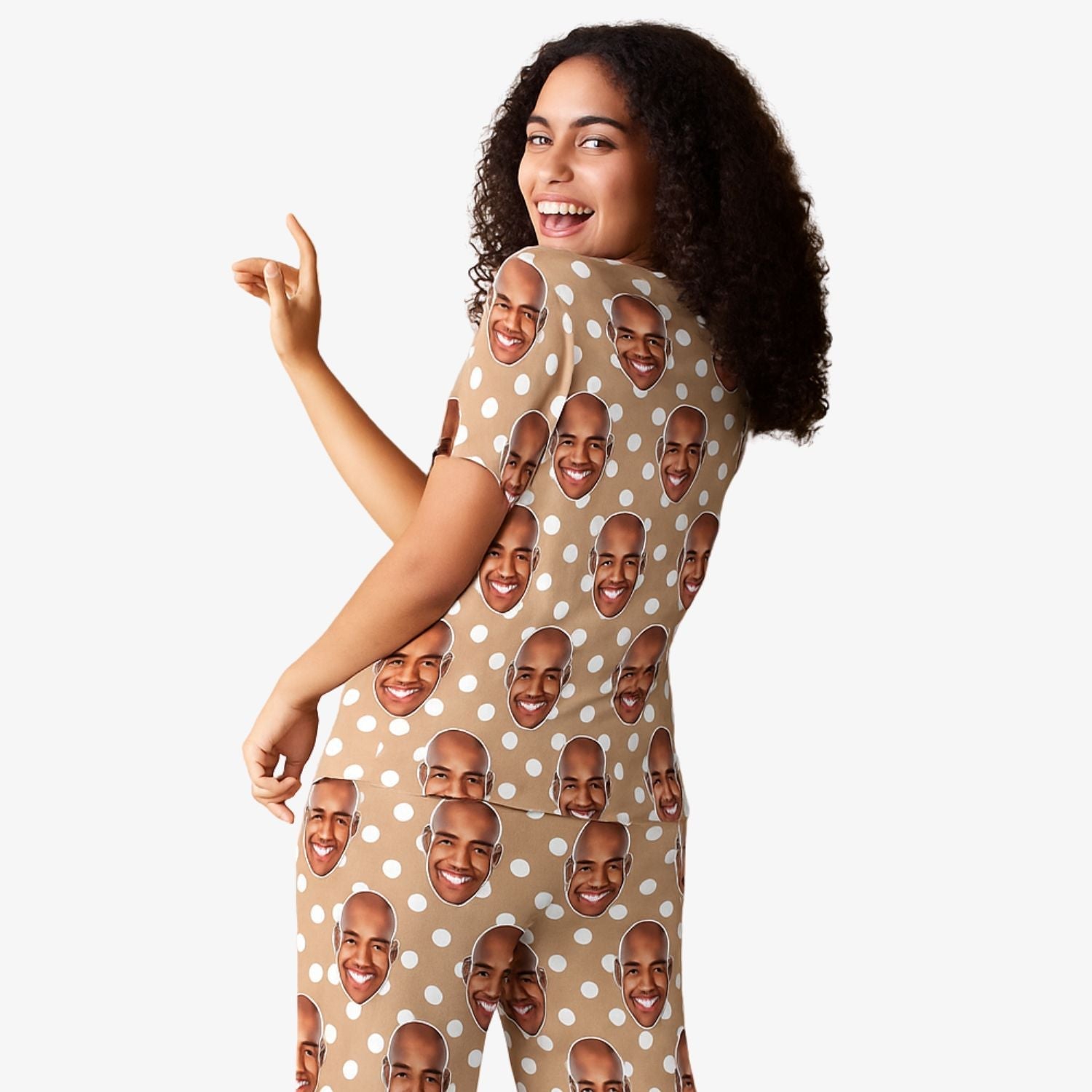 Women's Polka Dot Personalised Pyjamas - Trouser Set