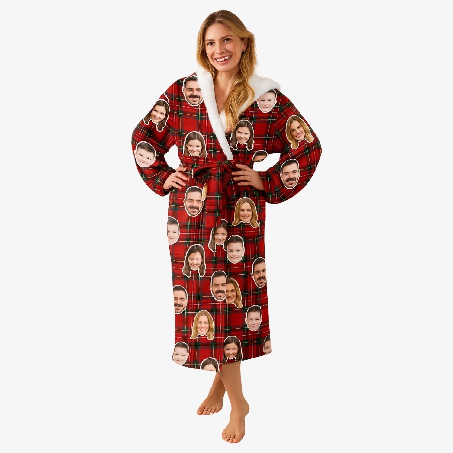 Red Tartan Personalised Dressing Gown