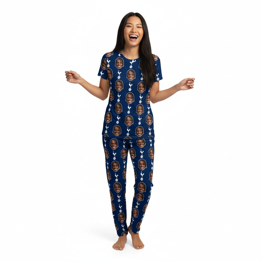 Spurs Navy Personalised Women's Pyjamas - Trouser Set
