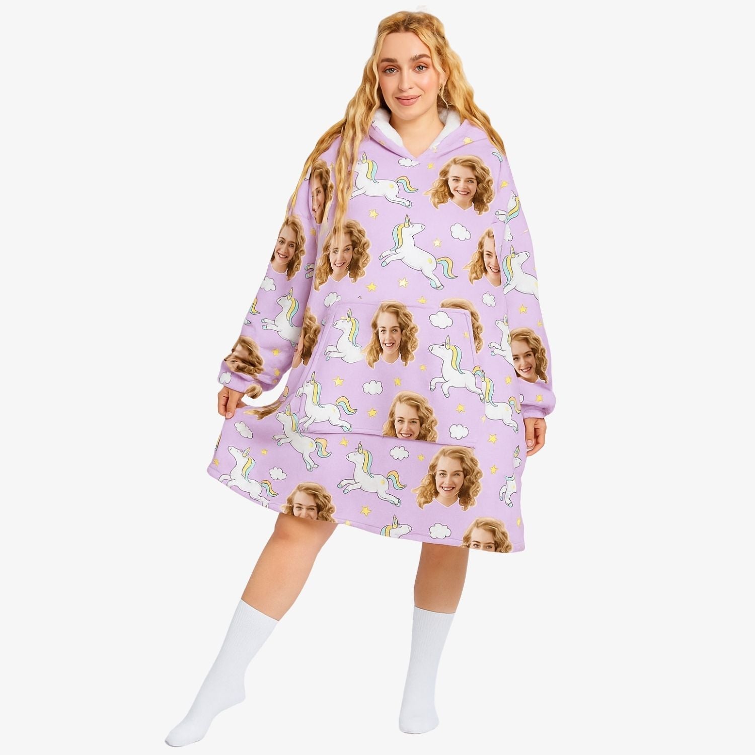 Unicorn Personalised Hoodie Blanket