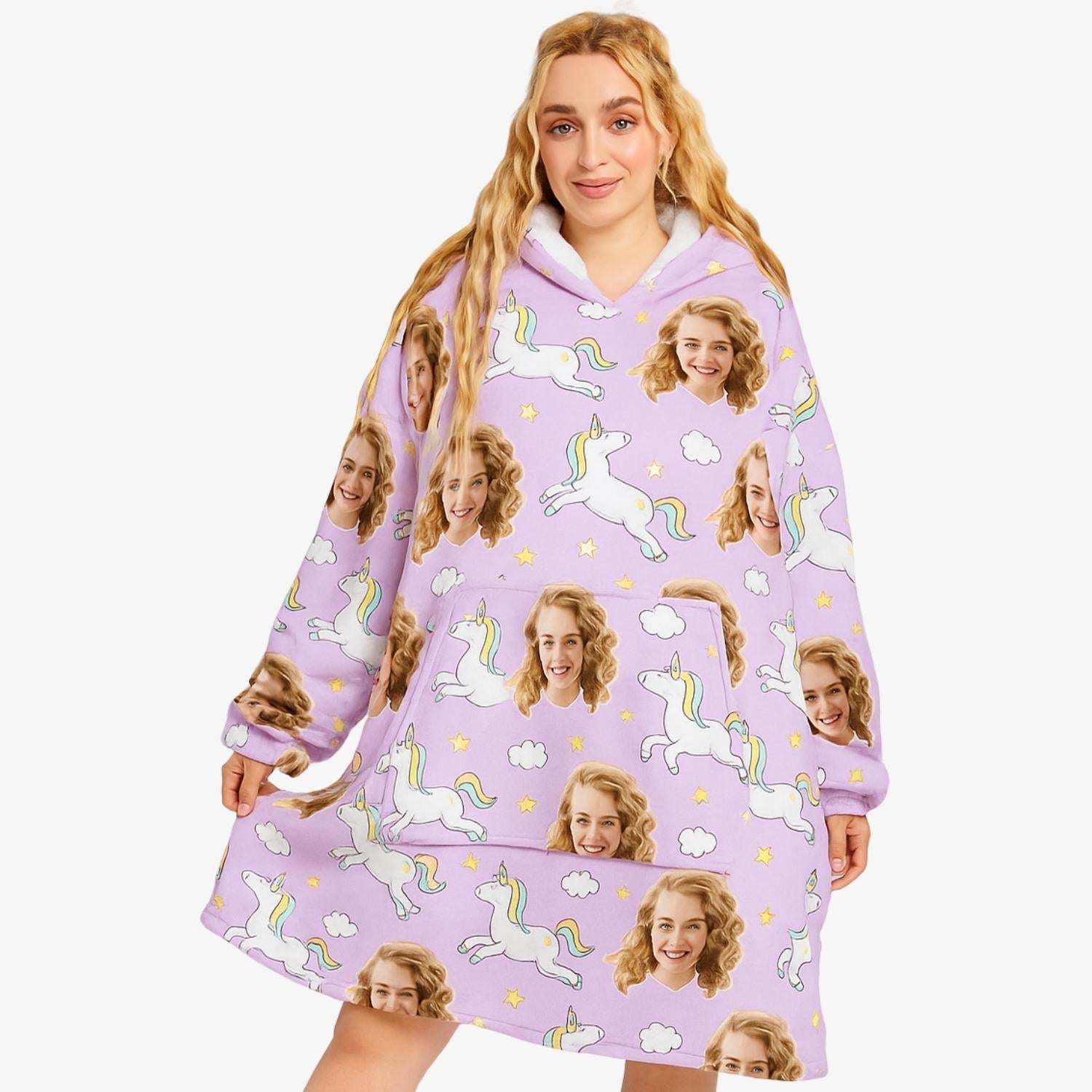 Unicorn Personalised Hoodie Blanket