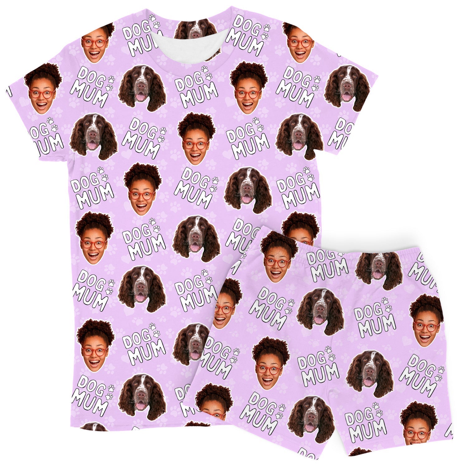 Women's Dog Mum Personalised PJs - Shorts Set