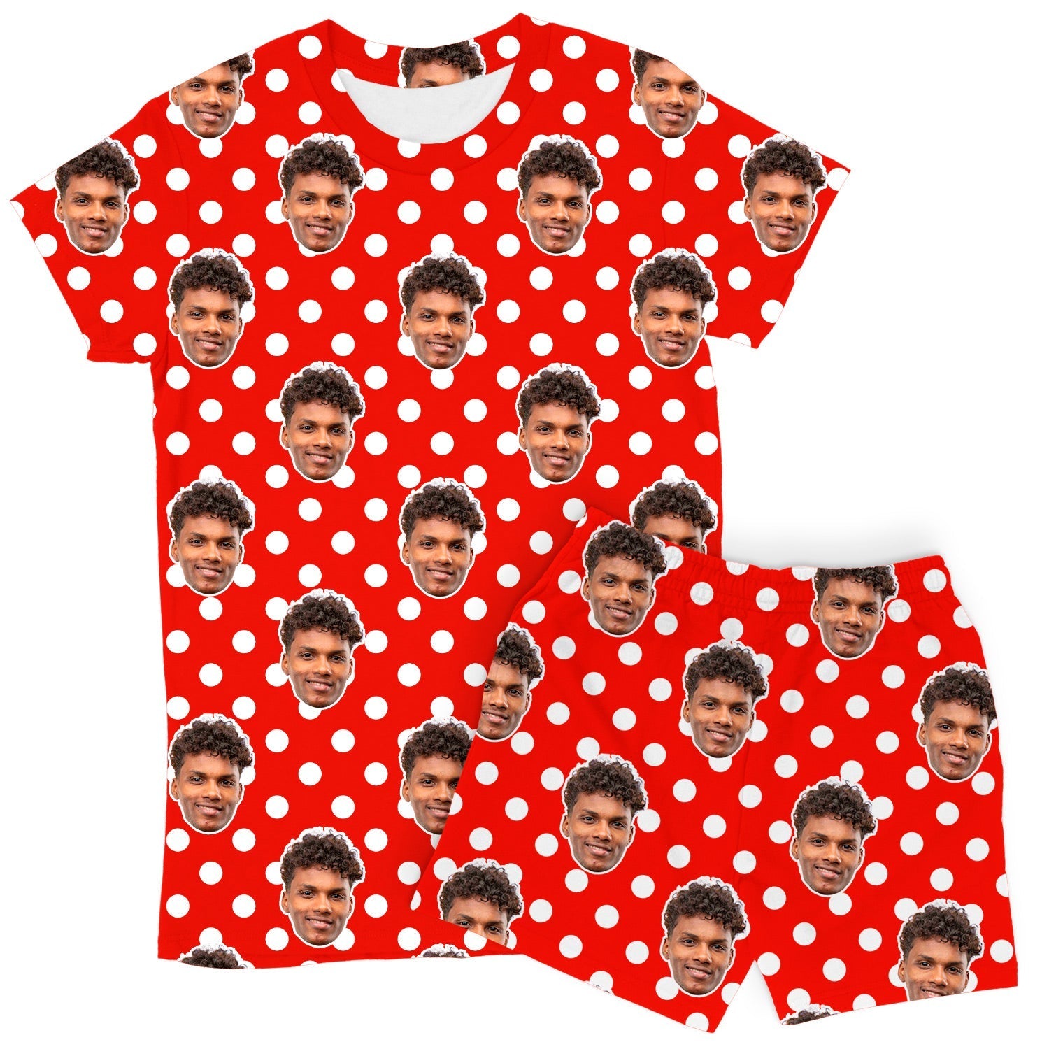 Women's Polka Dot Personalised PJs - Shorts Set