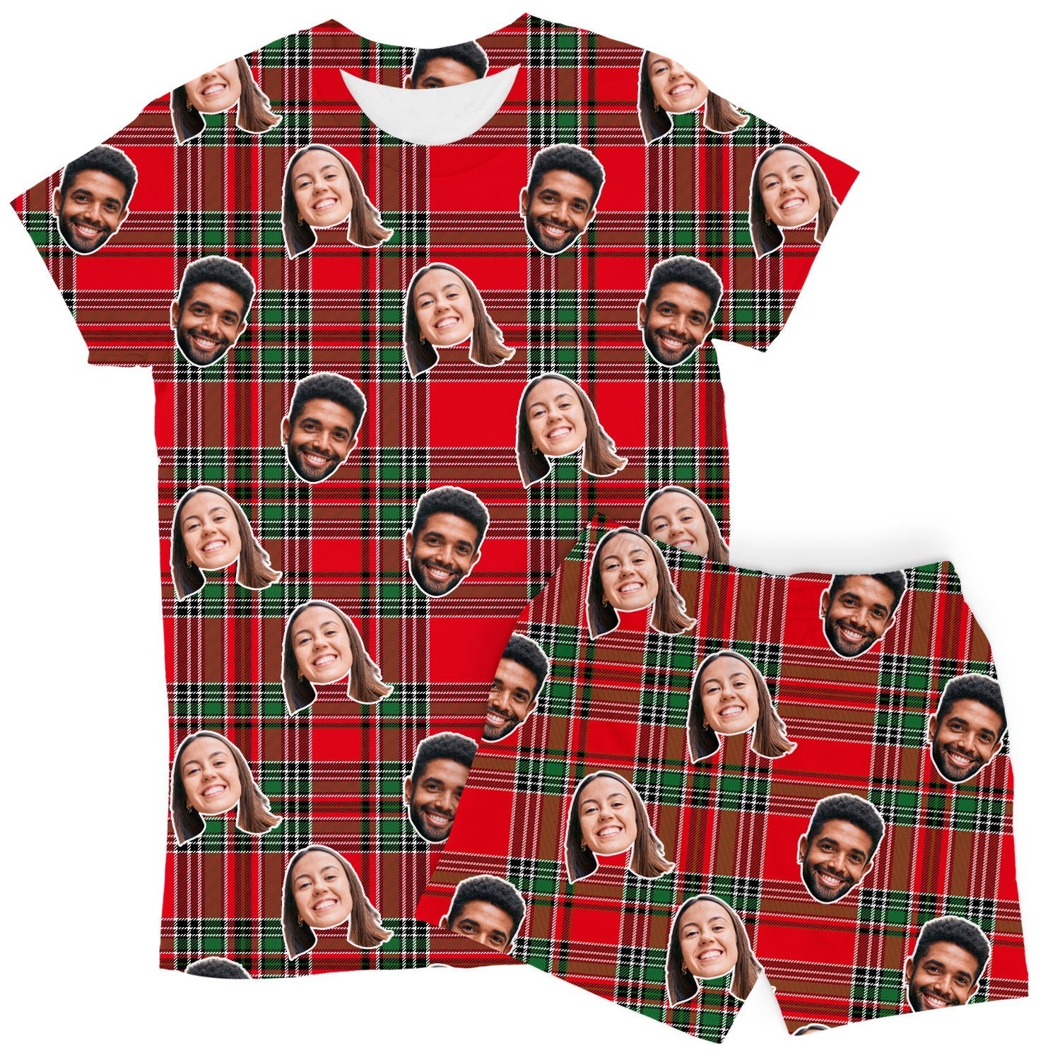 Red Tartan Women's PJ Shorts Set