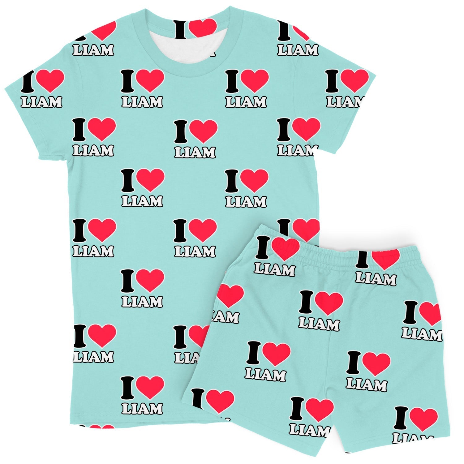 Women's I Heart Name Personalised PJs - Shorts Set