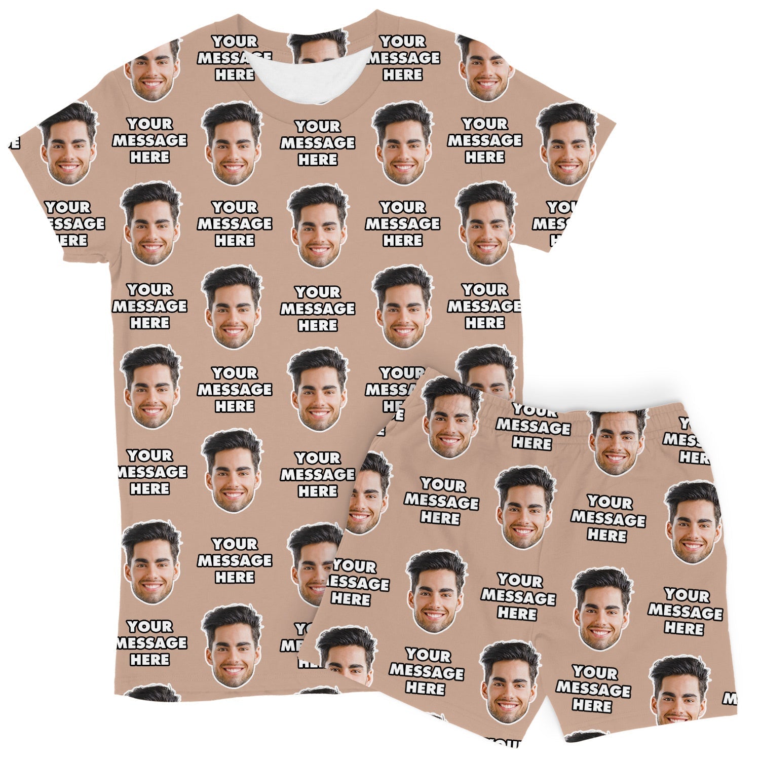 Women’s Personalised Message & Face PJs - Shorts Set