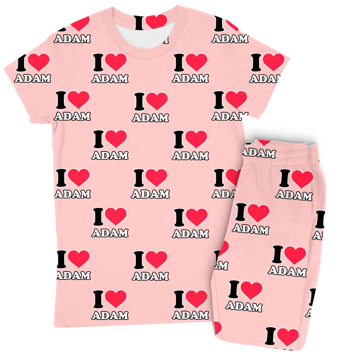 Women's I Heart Name Personalised Pyjamas - Trouser Set