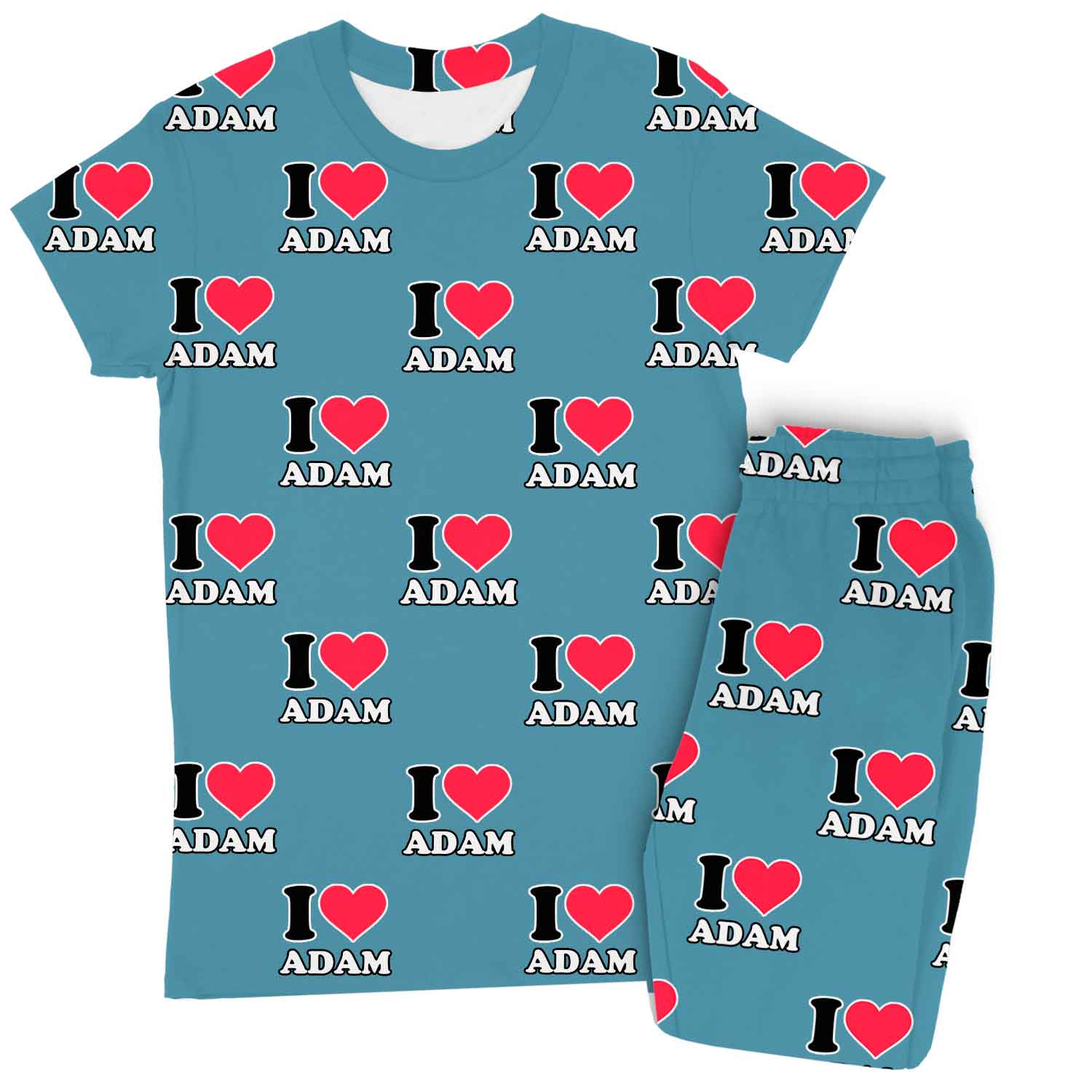 Women's I Heart Name Personalised Pyjamas - Trouser Set