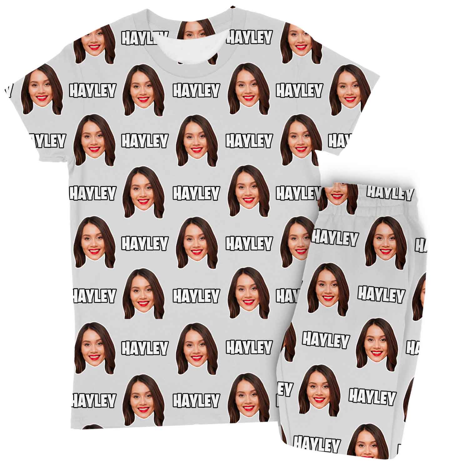 Women's Custom Face & Name Personalised Pyjamas - Trouser Set