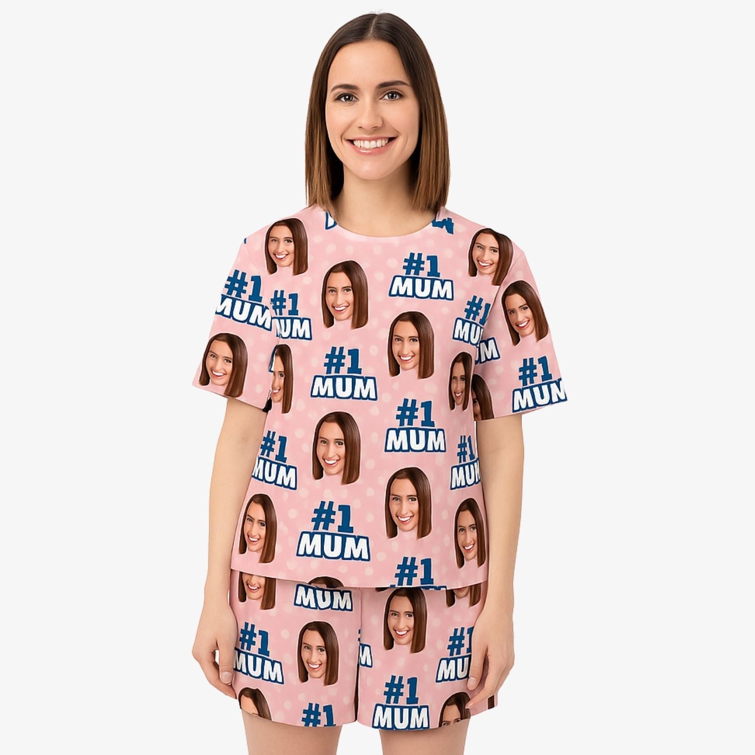 Women's Number 1 Mum Personalised PJs - Shorts Set