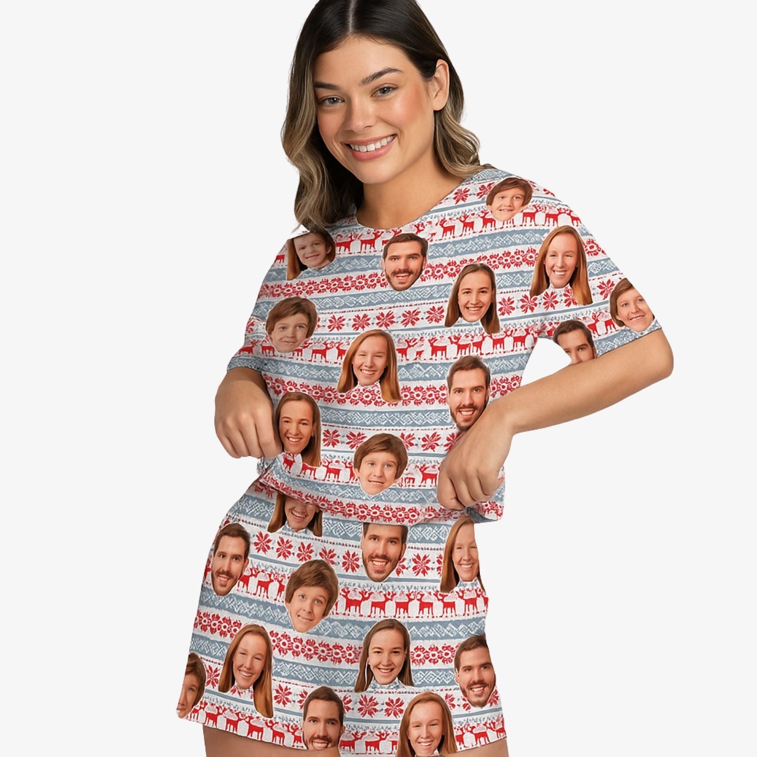 Women's Nordic Personalised Christmas PJs - Shorts Set