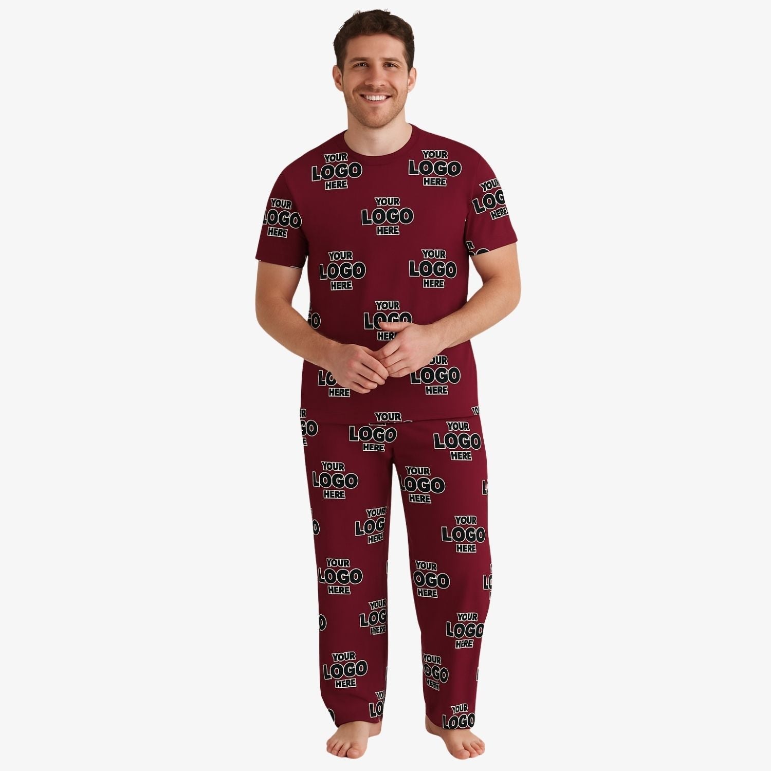 Personalised Logo Pattern Men’s PJ Trousers Set