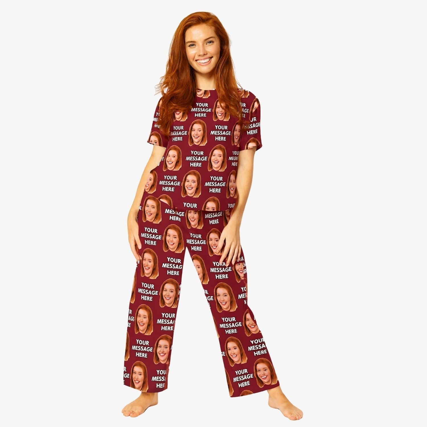 Women's Face & Message Personalised Pyjamas Trouser Set