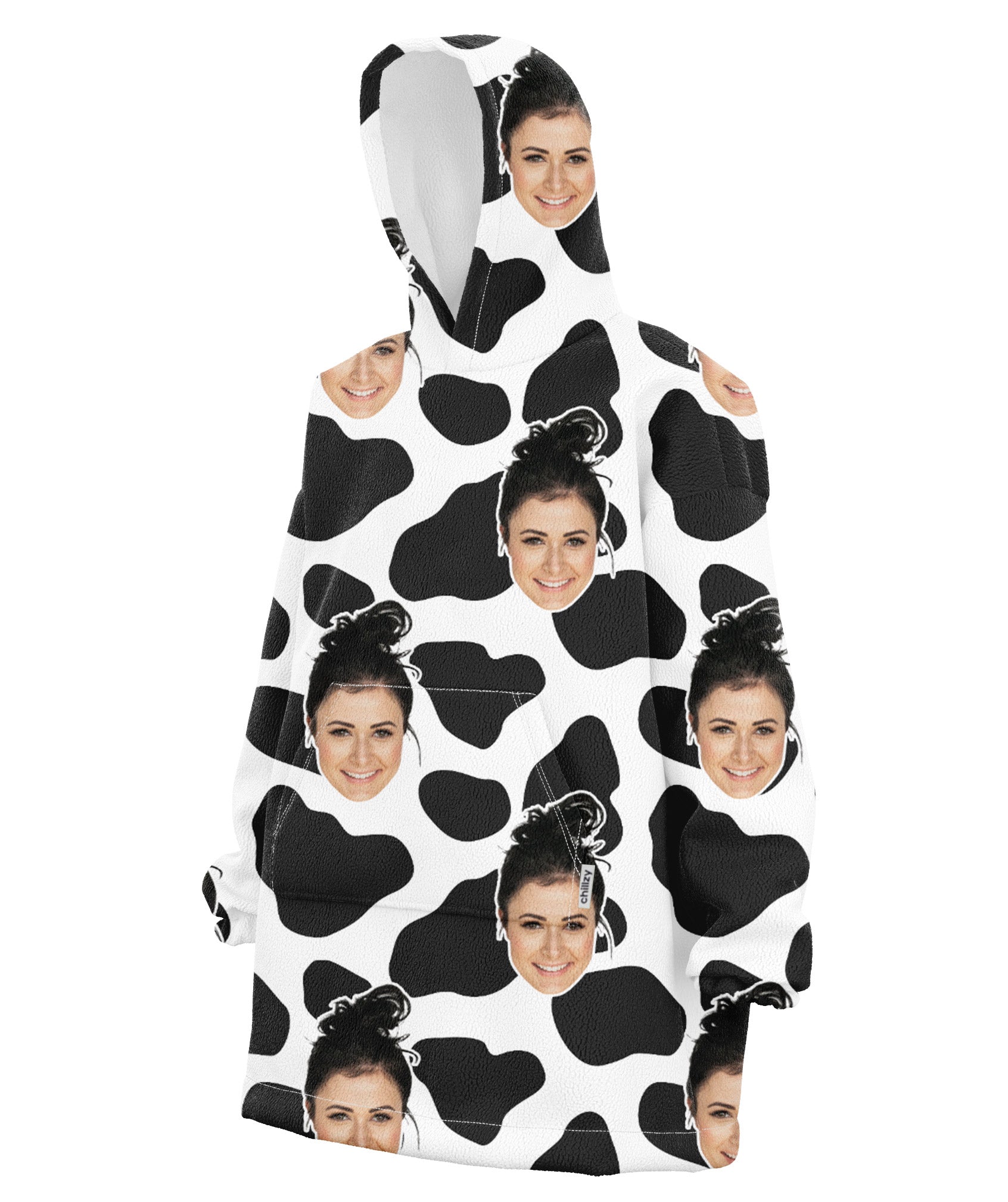 Cow Pattern Face Chillzy Hoodie Blanket