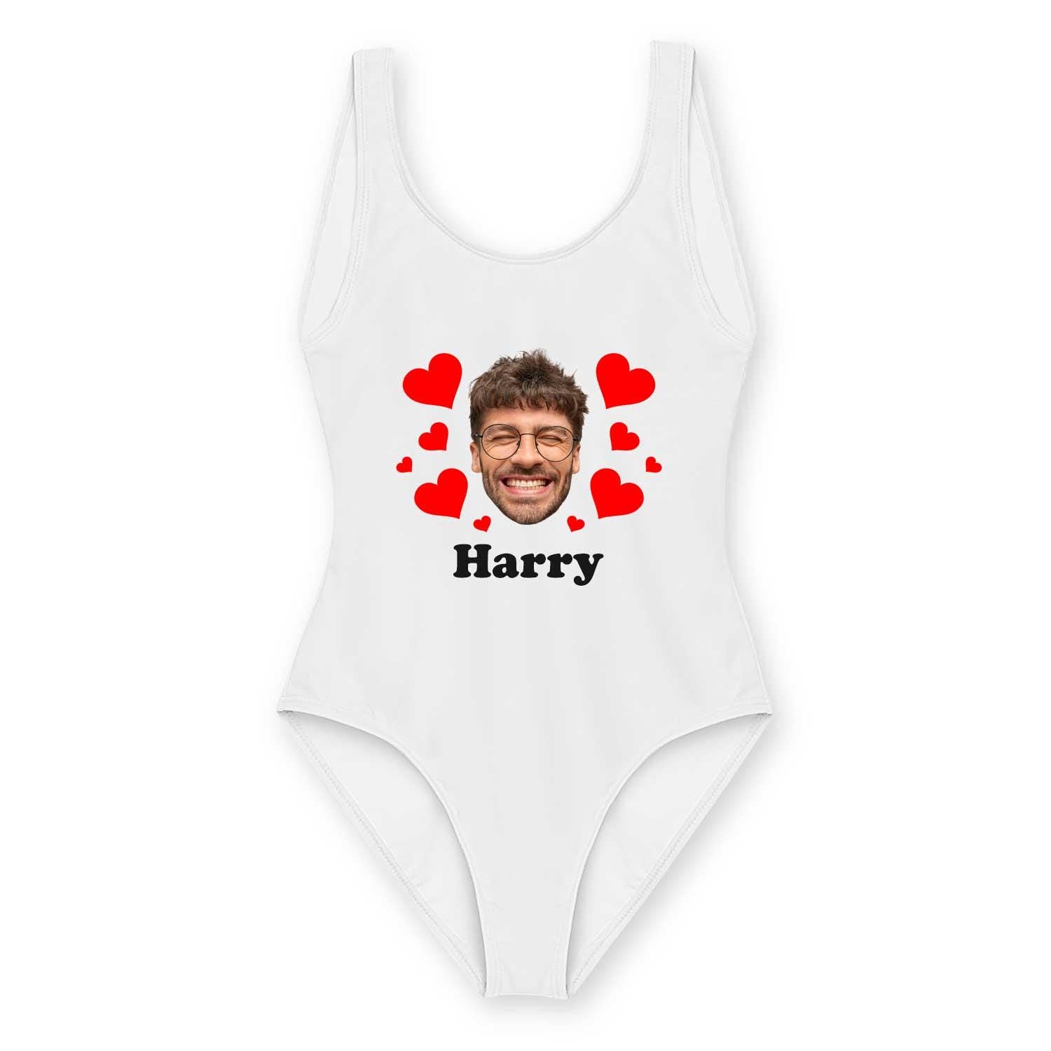 Love Heart Swimsuit Personalised With Face And Name