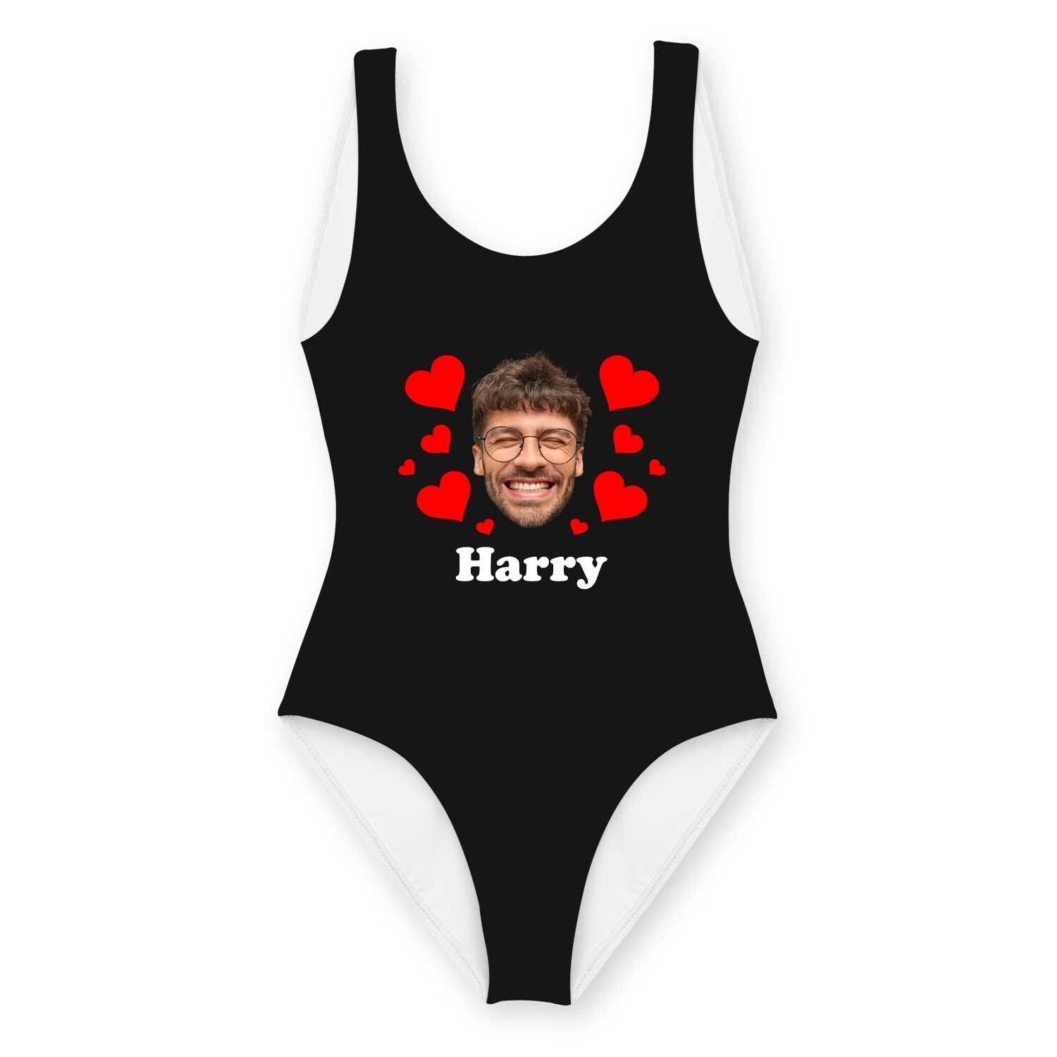 Love Heart Swimsuit Personalised With Face And Name