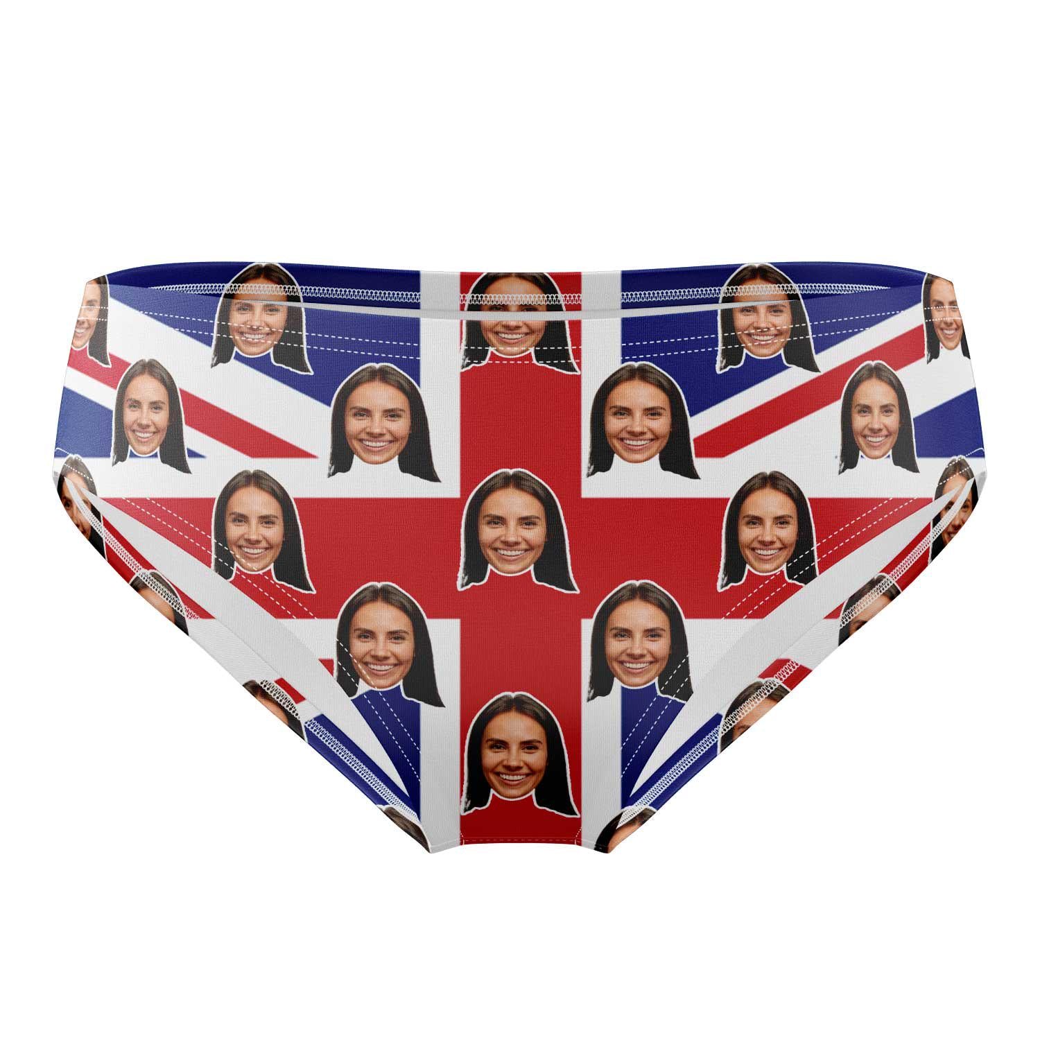 Face Pattern UK Flag Personalised Swim Trunks