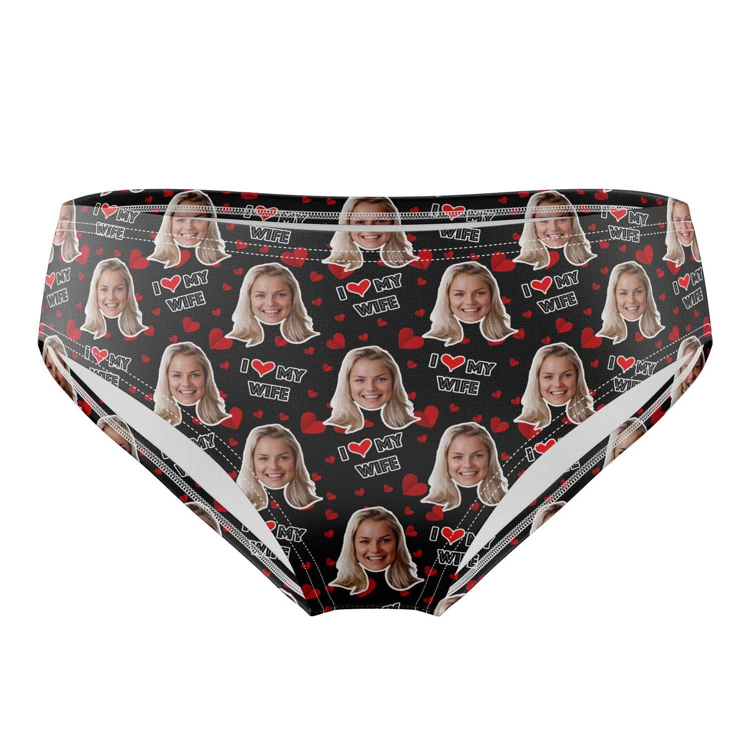 I Love My Wife Personalised Face Swim Trunks