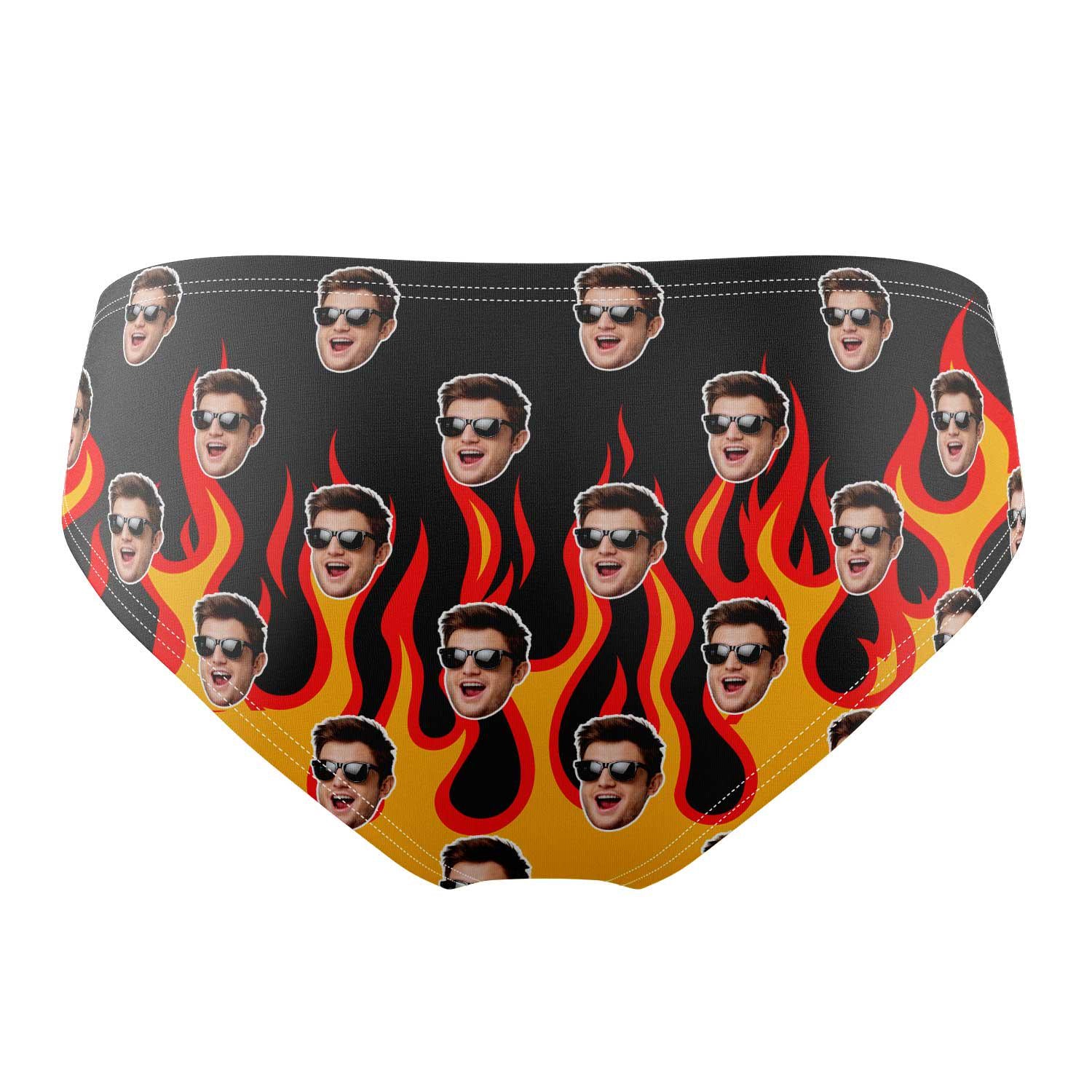 Hot Rod Flame Personalised Face Swim Trunks